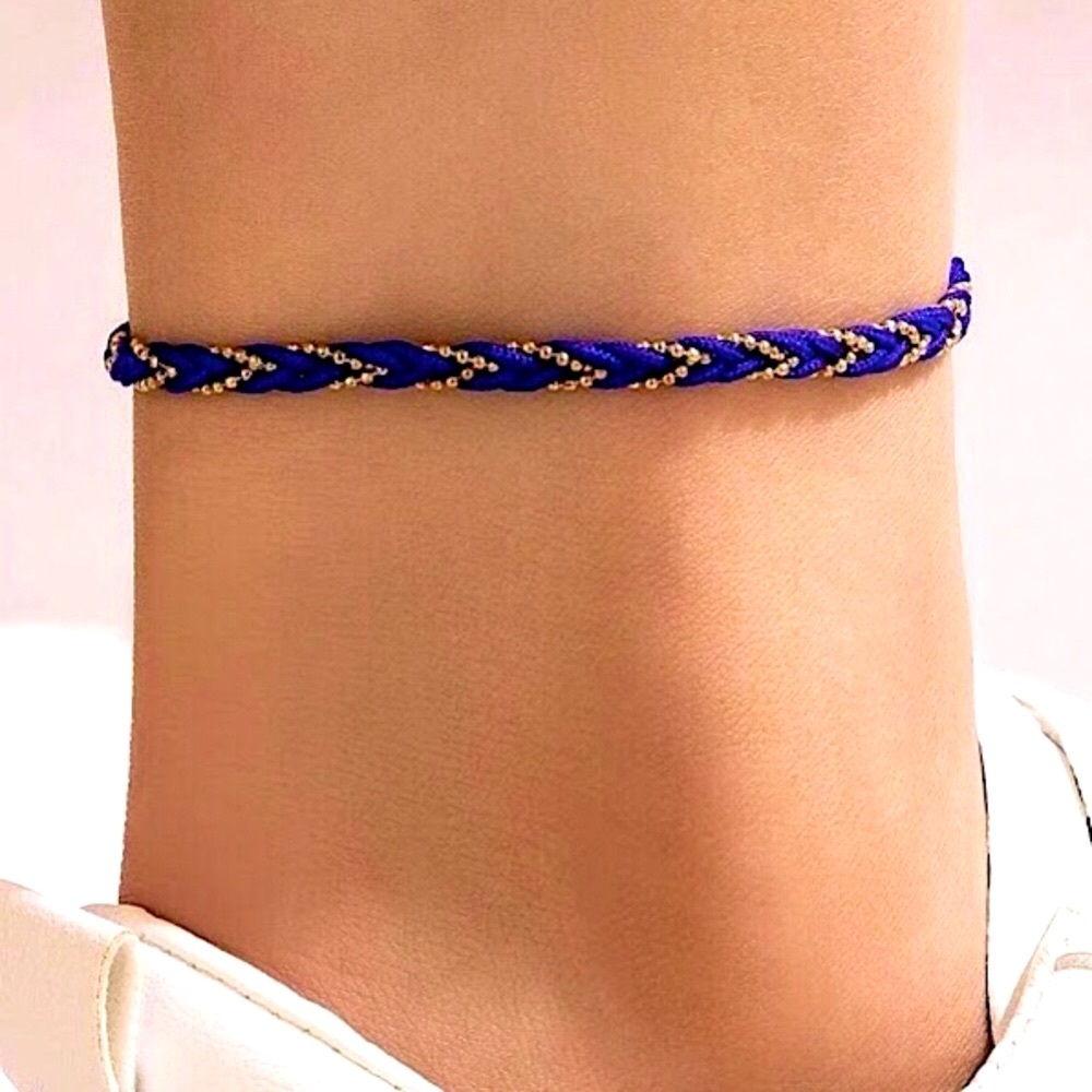 💜10/$25💜NEW Blue Woven Simple Bohemian Anklet